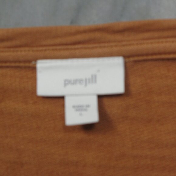 PureJill Muted Orange Long Sleeve Boxy Knit Top Size Large - Picture 6 of 6